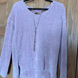 Chenille purple sweater